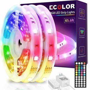 ECOLOR 65.6ft LED Strip Lights Ultra Long 5050 RGB Color Changing Light Strip...